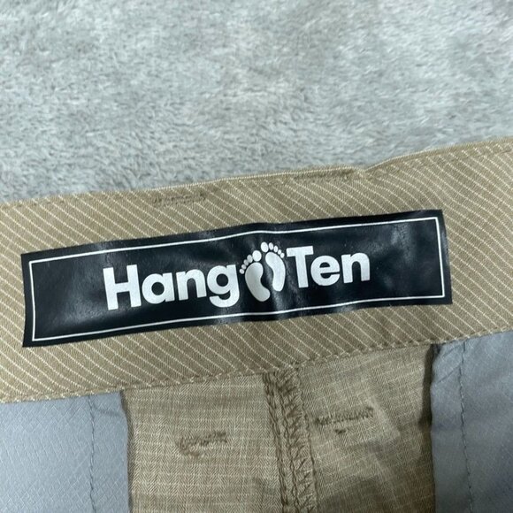 Hang Ten Mens Tan Stretch Chino Shorts Size 36 Casual Lightweight a0398 - Picture 2 of 6